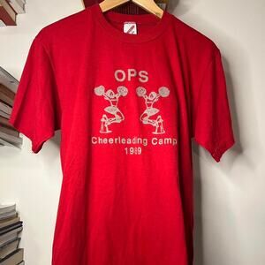 Vintage 1989 Red Cheerleading Camp T-shirt  100% Cotton Size L